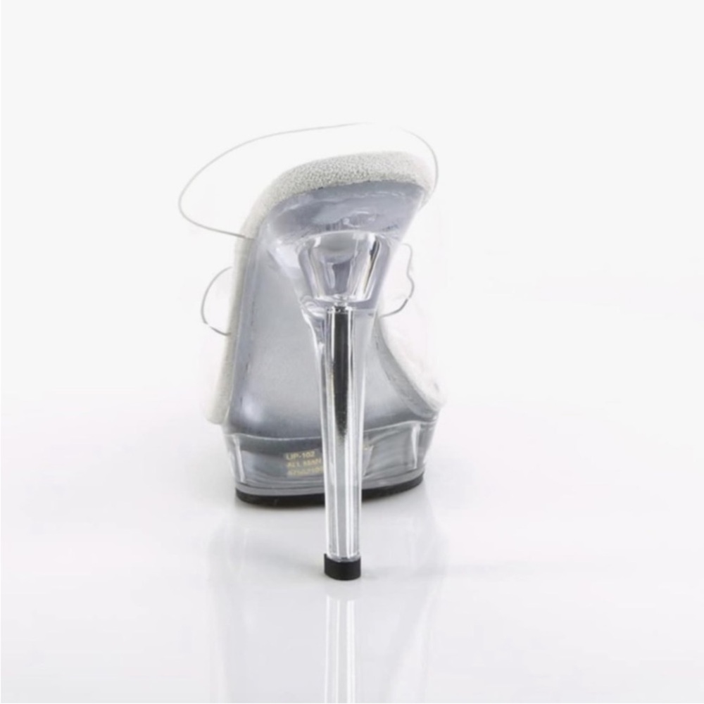 Fabulicious Elegant Clear Stiletto/Competition Heels Sz 7 - Picture 4 of 7